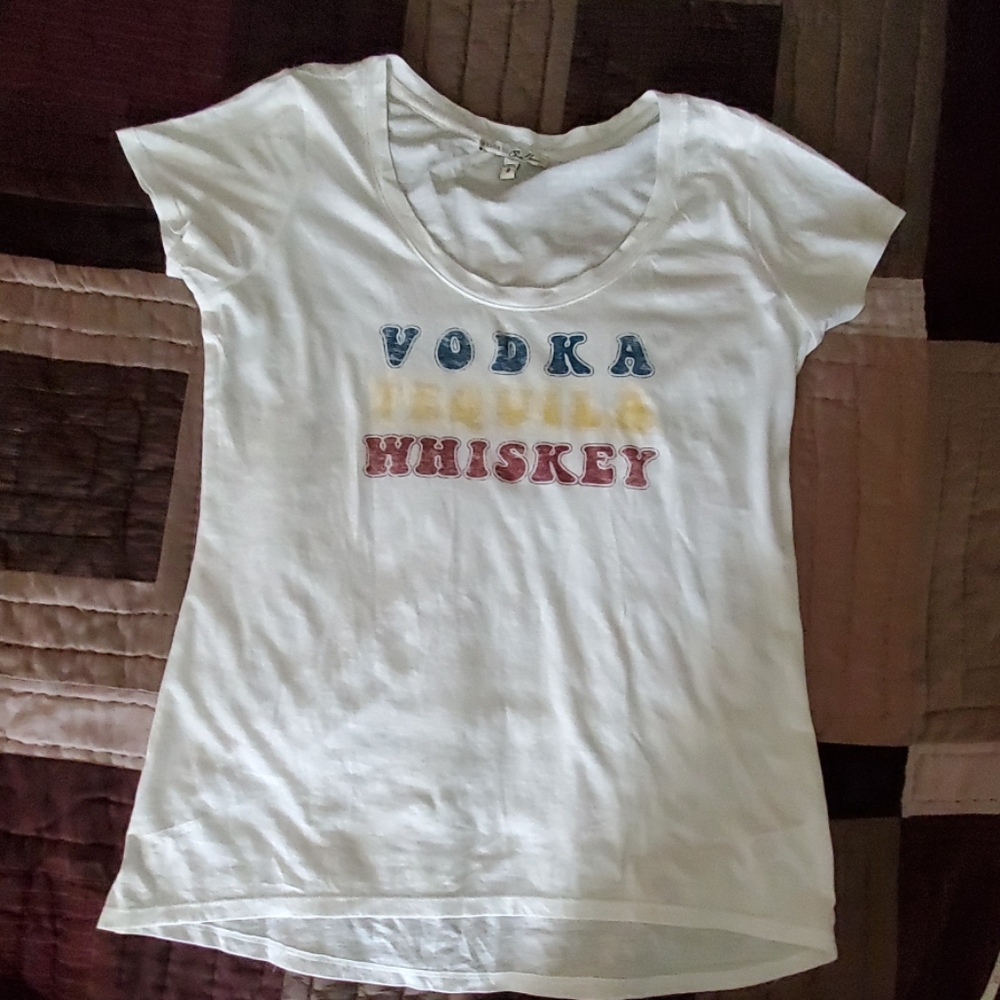 Express long white graphic tee Medium